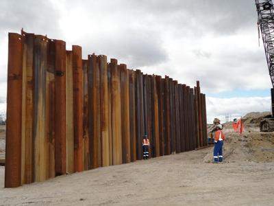 Disegno di Palancole in Acciaio cofferdam